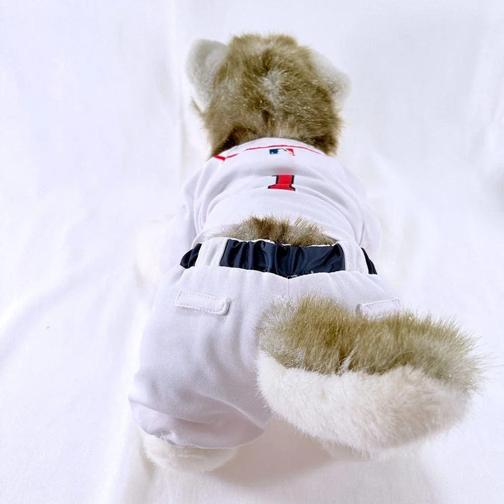 Build-A-Bear BABW Siberian Husky Plush Boston Red Sox Baseball Uniform 17